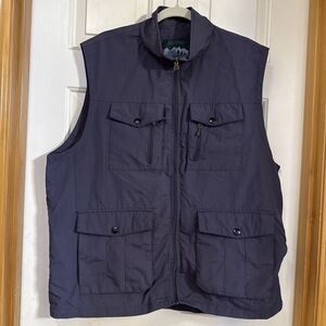 Free Spirit Mens Utility Vest Multi Pocket Outdoor Fishing Travel Zip Front